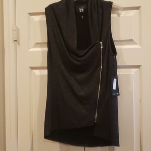 Red 23 asymmetrical zip vest grey S NWT